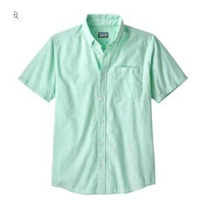 Patagonia Organic Cotton Mint Green Bluffside Short Sleeve Button Down - S